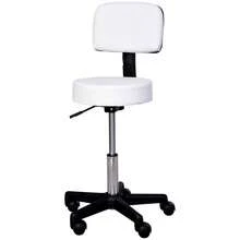 Salon & Spa Stools - White + Bonded Leather - View 1