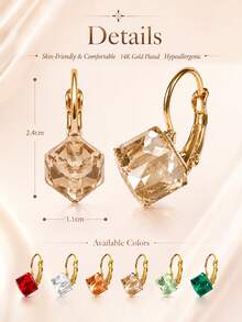 6 Pairs Mixed Color Crystal Combination Earrings Set - Diamond-set - View 2