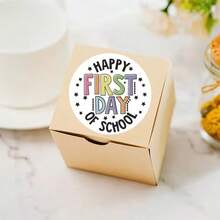 [Classroom Decorations] 1 Round Stickers - Beautiful "First Day Of School" Design With Stars And Fireworks, Perfect For Students, Teachers, Classroom Decorations And Gift Wrapping, Classroom Decorations - A - View 2