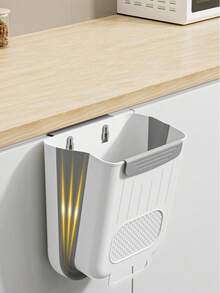 1pc Foldable Hanging Trash Can, Suitable For Kitchen Cabinet Doors, Can Be Hung On Walls, Used For Storing Food Scraps, Also Can Be Used As Trash Bag Storage Rack, Suitable For Bathrooms, Kitchen Cabinets, Desk Drawers, Bedrooms And Other Places. Multi-Functional Bathroom Trash Can, Suitable For Kitchen And Home Environments. - Multicolor - View 3