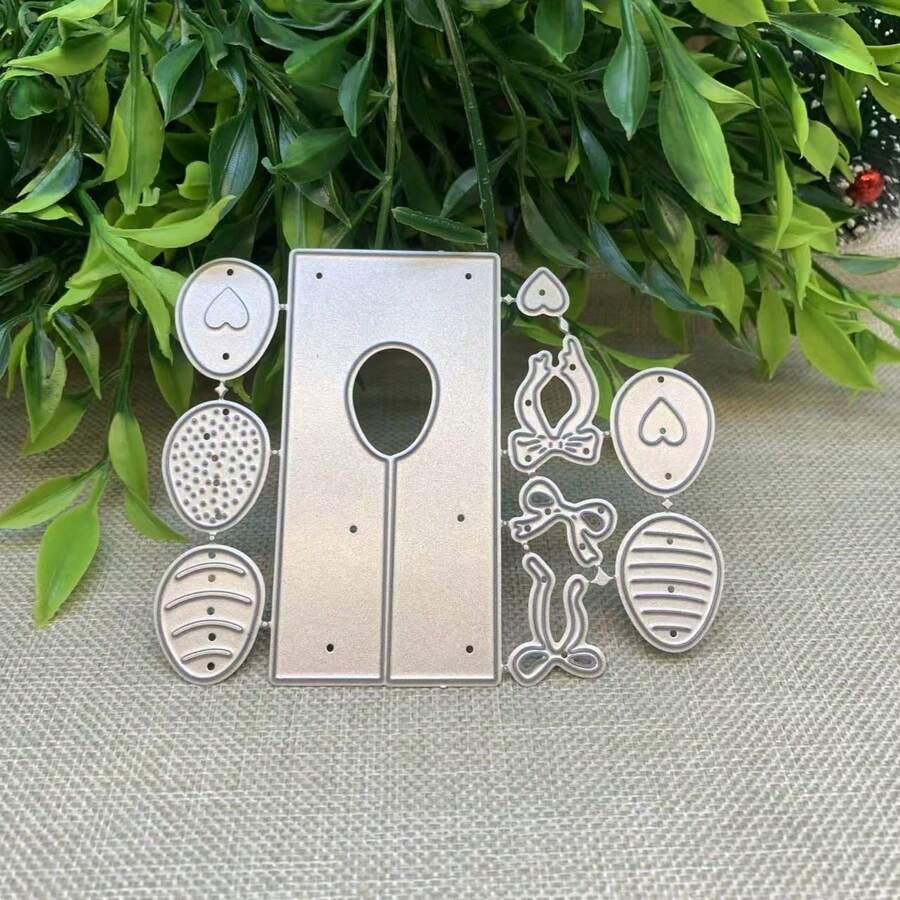 Easter Egg & Carrot Metal Cutting Dies Set, Multiple Pattern Collage, Card Making Kit, Embossing Paper Die Cutting Set, Scrapbooking Templates, Machine Templates, Creative Craft Supplies - MC1327 - View 1