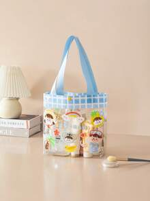 1pc Cartoon PVC Transparent Tote Bag, Waterproof Beach Bag, Large Capacity Swimming Storage Bag, Cosmetic Bag - Multicolor - View 15