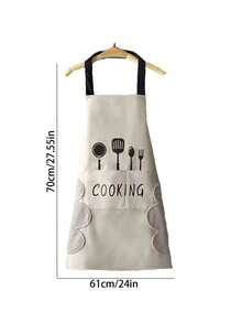 1pc Adjustable Waterproof Oil-Proof Apron, Multi-Functional Cute Cooking Apron With Pockets, Breathable Fashionable Stain-Resistant, Easy To Clean, Suitable For Cooking And Housework, Suitable For Chefs, Home, Gardeners, Bakers, Painters, Florists, Baristas, Restaurants And Home Use, Multiple Colors Available - Multicolor - View 8