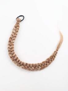 32 Inch Braid Hair Extensions, Hand-Woven Fishbone Braid Synthetic Hair With Soft Scrunchie, Suitable For Daily Use - Multicolor - View 9