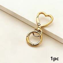 Gold Silver Black 3-Color Heart-Shaped Metal Keychains With Rotating Clasp For DIY Key Ring, Key Chain Hook, Lanyard Making, Wallet Making, Suitable For Men And Women Key Organizer - Multicolor - View 16