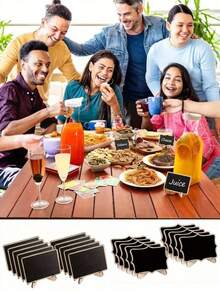 1-20Pcs Mini Chalkboard Sign With Stand, For Message Display Board, Small Wooden Chalkboard, Creative Wood Crafts, Small Blackboard, Coffee Decoration, Restaurant Display Board, Message Board, Home Art Board - Multicolor - View 10