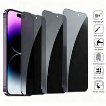 BOLLYMORE 3PCS Anti-Spy Privacy Smartphone Screen Protector Scratch Resistant Tempered Glass Full Coverage Glass Flim Compatible With IPhone17 16 15 14 13 12 11 Pro Max XR X XS Max Plus Anti-Fingerprint Phone Protective Anti Spy Glass Mobile Screen Protector Film - Black-3PCS - View 11