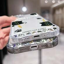Süße schwarze Katze transparente Handyhülle für iPhone 17 16 15 14 Pro Max 13 12 11 XS X 7 8 Plus 16e 17e Geldbörse Kartenhalter Tasche Abdeckung - 2 - Übersicht 6