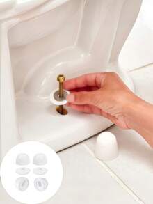 1/2/4/6pcs Universal Toilet Bolt Caps, Plastic Toilet Seat Screw Covers, Bathroom Toilet DIY Installation Decorative Screw Cap Replacement Parts - Multicolor - View 5