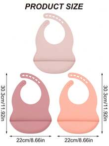 PopLittleOne Set 3 Buah Celemek Bayi Silikon, Celemek Anti-Makanan yang Dapat Diatur, Mudah Dibersihkan untuk Makanan Sehari-hari Bayi, Perlengkapan Makan untuk Latihan Makan Mandiri, Aksesoris Peralatan Makan Bayi. - MultiWarna - View 11