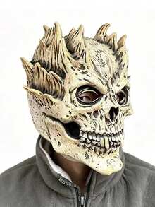 1pc 2026 New Halloween Skeleton Skull Warrior Death Skull Demon Skull Horror Latex Mask - View 2