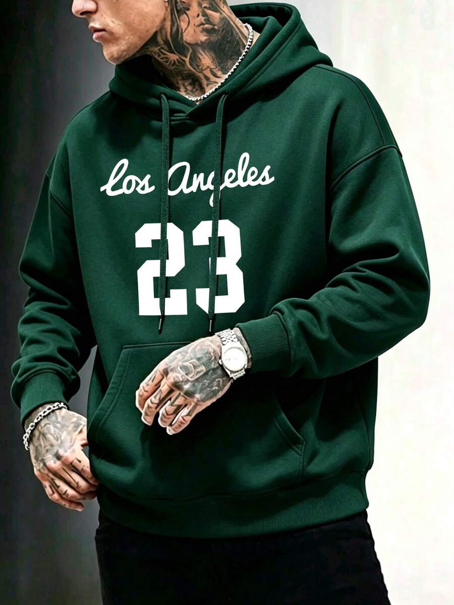 Sudadera con capucha Hombre Oversize hombros caídos estampado palabra RESPECT camuflaje bolsillo canguro ligera estilo militar street casual para salidas y paseos juvenil