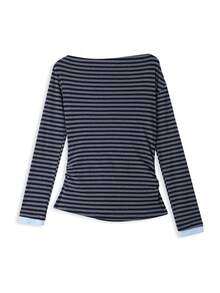 New Long Sleeve T-Shirt, Early Autumn, High-End Niche, Unique Striped Asymmetrical Shoulder Asymmetrical Top - Dark Grey - View 7