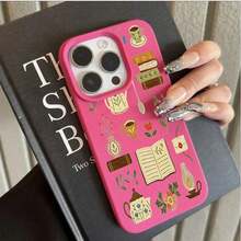 Phone Case For IPhone 11 12 3 14 15 16 17 Pro Max XS X XR 16E 16 Plus 17 Air Literary Floral Book Tea Set Pattern Silicone Cover - 橘色 - 查看 10
