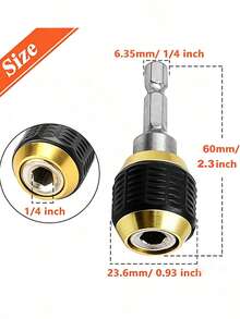 6.35mm 1/4英吋六角柄快拆式起子頭接頭 快速更換螺絲批頭延長夾頭轉接頭 通用電動鑽孔機電動工具替換配件 - A - 查看 2
