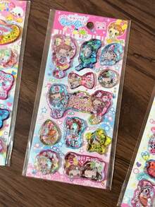 Japanese Vintage Girl Shake Water Filled Stickers 3D Glitter Liquid Decals Kids Reward Handmade Journal Phone Decor - Color - View 8