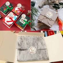 500pcs/Roll 3.8cm Round Self-Adhesive Sealing Stickers, Olive Wreath Pattern With Exquisite Rose Gold Foil, Christmas Holiday Greeting Labels, Roll Design Easy To Store And Carry, Suitable For Baking Dessert Packaging, Holiday Gift Decoration - Multicolor - View 3