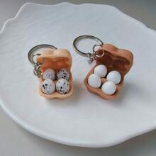 2pcs/3pcs Mini Egg Carton Keychain, Cute 4-Slot Egg Box Pendant, Realistic Food Charm, Kawaii Y2K Bag Accessory, Suitable For Women, Girls, Student Rewards, Farm Souvenir - Multicolor - View 7