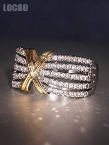 1pc Elegant Cubic Zirconia Ring For Women, Wedding Engagement Party Jewelry, Valentine's Day Gift - 1# - View 2