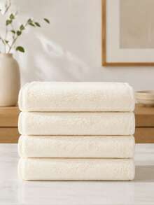 10pcs/4pcs Coral Fleece Bath Towel Set | Ultra Soft Quick Dry Absorbent Skin-Friendly No Shedding No Lint All Season Couple Home Bathroom Pool Hair Drying Multi-Function Towel Best Gift For Partner - Beige - View 11