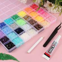 40/28/24/15 Colors/3mm Flat Back Rhinestone Set, Multi-Color Handmade Gemstone Set With Picker Pen And Tweezers. Suitable For DIY, Clothing, Shoes And Sparkling Jewelry - Vibrant Mixed Color Palette. - Sets - View 3