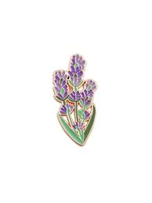 1/4pcs Purple Plant Metal Brooch, Fresh Elegant Low-Key Versatile Lightweight Alloy Non-Fading, Pin On Coats Scarves Bags To Create Gentle Elegant Atmosphere Outfit - Multicolor - View 12