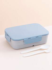 1pc Customizable Flip Top Bento Box, Artistic Text Customization, Large Area Customization, Portable, Waterproof, Leak-Proof, Suitable For Outdoor, Travel, School, Office, Includes Sauce Box And Utensils, DIY Personalized Lunch Box - Multicolor - View 12