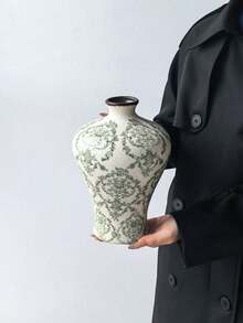 1个美式乡村风格裂纹陶瓷花瓶，复古花卉田园装饰花瓶，大容量壁炉架花瓶，适合插鲜花/干花，创意复古，节日派对装饰 - 彩色 - 查看 19