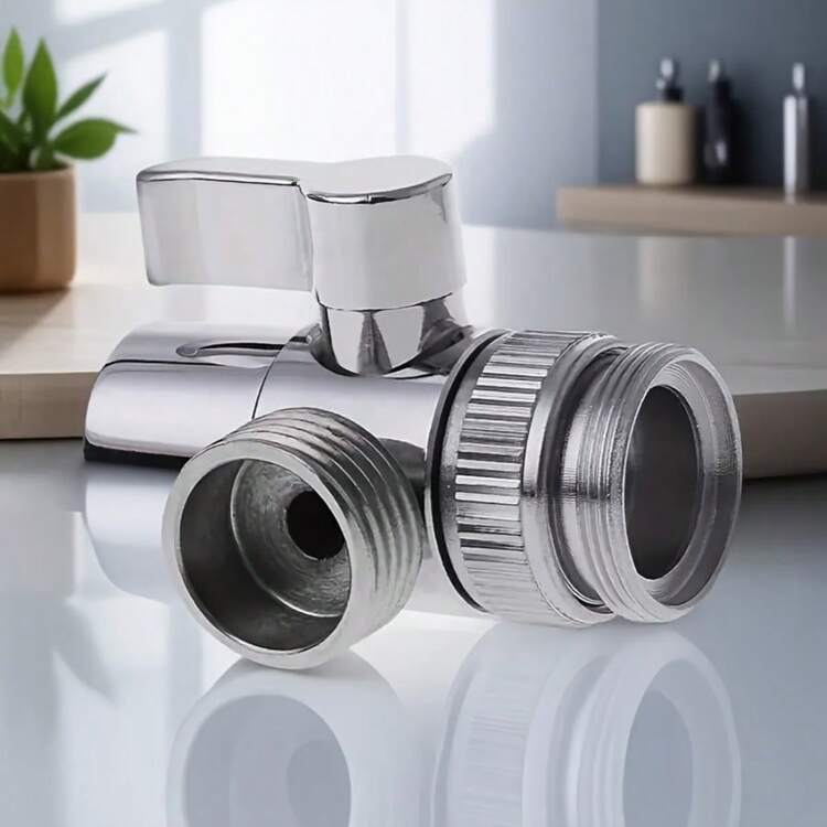 2-Way Faucet Diverter Valve, Handheld Spray Hose Faucet Adapter, Bathroom Sink And Pet Bath Water Flow Splitter, Suitable For Homeowners And Pet Owners, Father's Day Christmas Gift - Faucet Adapter Diverter - View 9