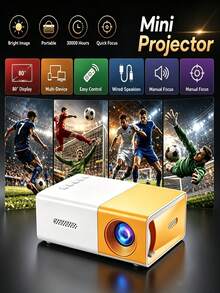 1 Piece Small Portable Led Hd 1080p Projector For Home Theater - 白色 - 查看 6