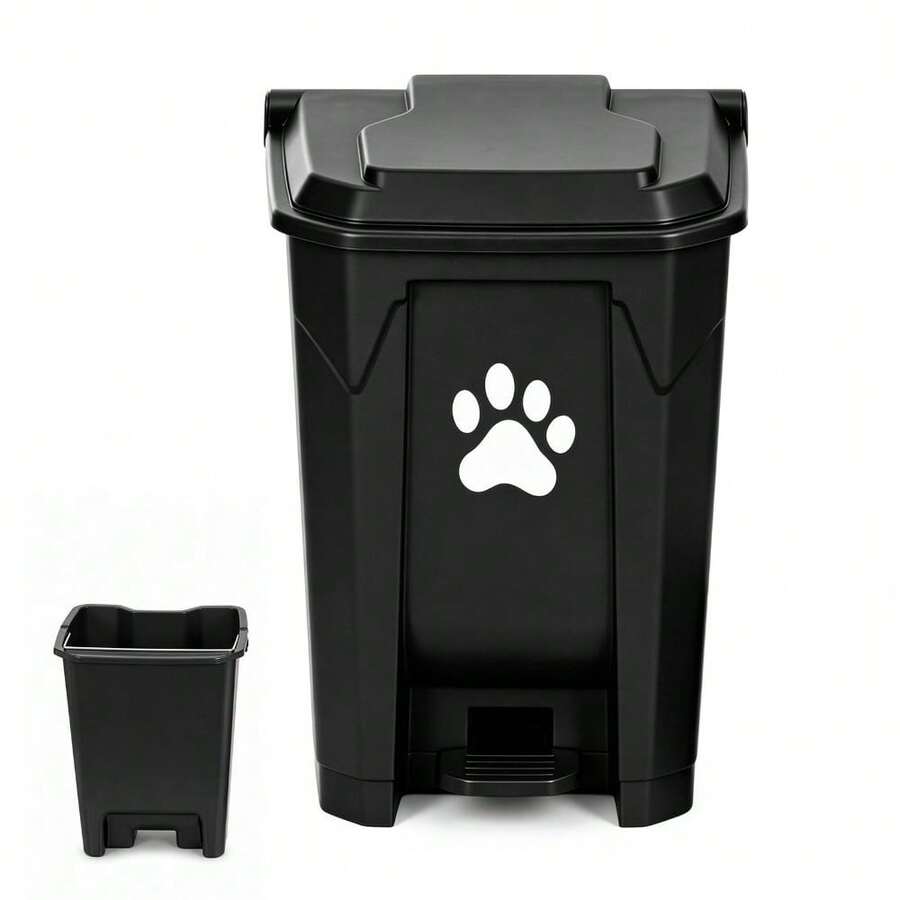 15L Hands-Free Dog Waste Bin With Foot Pedal Lid – Compact Pet Poop ...