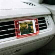 新款汽車出風口磁吸相片夾，通用壓克力冰箱磁鐵透明磁吸拍立得相框，汽車遮陽板相框夾，個性化DIY汽車內飾裝飾相框，情侶禮物，寵物家庭紀念相片 - 出風口 - 查看 6