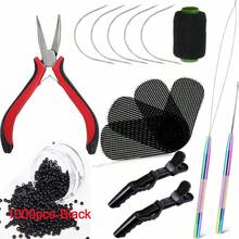Hair Extension Tool Kit - Silicone Micro Beads, Stainless Steel Beads Plier, Metal Bead Threader And Needle Pulling Hook For Beading Hair Extensions, Girls Cosplay Party Hair Styling Tool - View 15