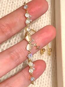 1件金色鏈條貓眼蝴蝶結手鍊 - 金色 - 查看 2