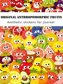 Single Original Anthropomorphic Fruit Character Decorative Stickers - Multicolor - View 1