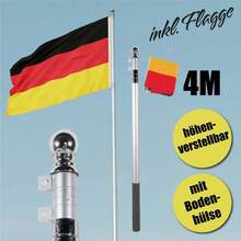 Flagpole Aluminium Telescopic Flagpole incl. Germany Flag Flagpole Pole 4 m- - C - Übersicht 6