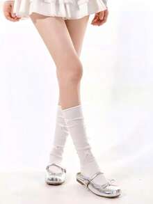 1/4 Pairs Summer Early Autumn Soft Versatile Sweet Small Bow Slouch Knee-High Socks - Multicolor - View 7