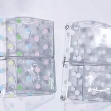 Map Mini PVC Transparan Motif Polka Dot dengan Karet Elastis untuk Photocard, Stiker, Washi Tape, Scrapbook, Jurnal, Organizer Alat Tulis Portabel, Tempat Penyimpanan Gaya Korea, Tempat Sertifikat Pelajar - A - View 9