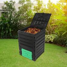 SanBouSi Large Capacity 450L Garden Compost Bin 1PCS Rectangle Compost Bin Outdoor - Black and Green - View 7