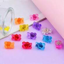 10pcs/20pcs/40pcs Cute Bear Push Pins, Creative Cartoon Resin Map Tacks For Cork Board, Photo Wall Decoration Pins, Assorted Colors - Mixed Color Bear Push Pins - View 5