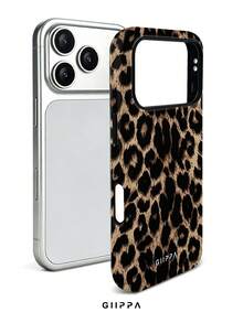GIIPPA 1pc Black Apricot Leopard Print Design Phone 17 Pro Max Phone Case, Compatible With Phone 16 Pro Max, 15 Pro Max, 14 Pro Max, Korean Style High-End Fashionable And Interesting Phone Case, Compatible With 11/12/13/14/15/16 Pro Max Plus, Elegant Design Suitable For Men And Women, Perfect Gift For Girlfriend On Christmas, Valentine's Day, Easter, Wedding Season And Birthday! - Multicolor - View 3