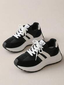 Women's Casual Sneakers, Versatile Daily Walking Shoes, Lightweight And Comfortable All-Season Style, Women's Wide-Fit Sneakers, - Black - View 7
