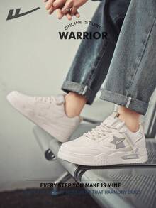 Warrior Men's Board ShoesSpring And SummerComfortable Modest Style Casual Yet Sleek Sneakers Applicable Throughout The Year Wear-Resisting All-Day Wear Training Sneakers Running Shoes - Beige/Gray - View 7