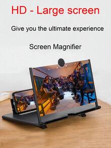 1pc 12-Inch HD Screen Magnifier, 178° Wide Viewing Angle Foldable Stable Stand, Immersive Gaming Movie Phone Screen Magnifier, High-End Travel Office Digital Accessory - Multiple Styles - View 1