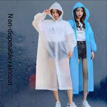 Adult Unisex Rain Poncho, Thick Non-Disposable EVA Raincoat, Waterproof Long Full Body Rain Poncho, Convenient For Outdoor Travel And Carrying - Multicolor - View 3
