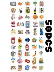 50PCS, Retro Art Graffiti Mobile Phone Stickers, PVC Material, Creative And Aesthetic Design Sticker, Suitable For Mobile Phone Cases, Tablets, Laptops, Suitcases, Cars, Notebooks, Handwritten Diaries, Scrapbook Supplies - 50pcs - View 11