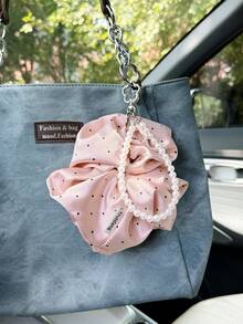 Creative Hair Scrunchie Car Keychain Pendant Car Key Chain Bag Charm Car Key Ring - Polka Dot Style - View 7