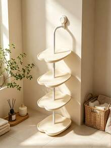 Wall-Mounted Suction Cup Shoe Rack, No-Drill Shoe Storage Rack, Multi-Layer Floating Shoe Rack, Suitable For Entryway Bathroom Balcony, Cloud-Shaped Shoe Rack, Can Hold Sneakers Slippers High Heels, No Wall Damage, Suitable For Apartment Corners, Robot Vacuum Shoe Storage - Multicolor - View 12