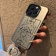 Case For IPhone 17 16 15 14 Pro Max Plus 13 Mini 12 11 Pro Max Cases Football Basketball Tactical Board Pattern Laser Covers - CH-Black ZQZS 1 - 查看 6