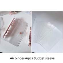 One A5/A6/A7 Rose Gold Metal Transparent Leaf Binder, A5 Binder, Refill Pages, Sticker Album, Transparent Sticker Book, Sticker Book, Photo Storage Bag, Photo Album, Budget Planner, Diary, Notebook, Office Supplies, Household Management - Color - View 19
